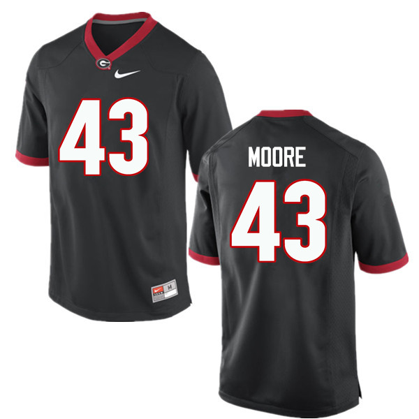 Men Georgia Bulldogs #43 Nick Moore College Football Jerseys-Black - Click Image to Close